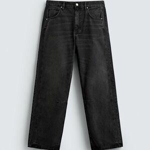 Zara Men's Charcoal Relaxed Jeans